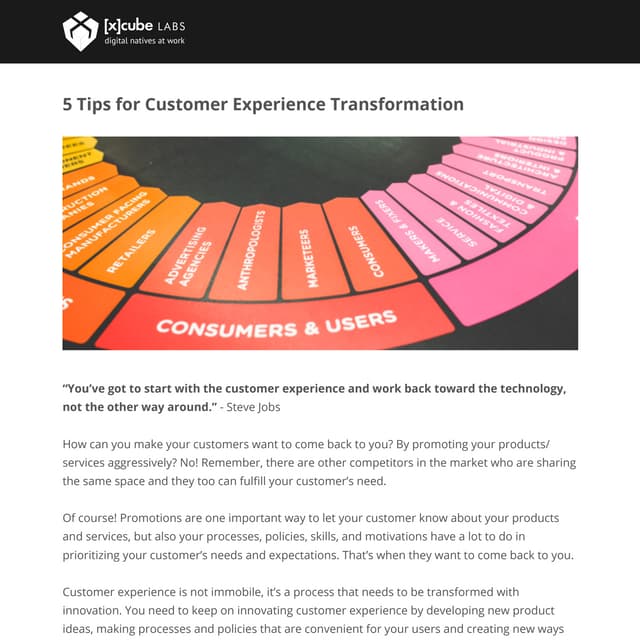 5 tips for customer experience transformation