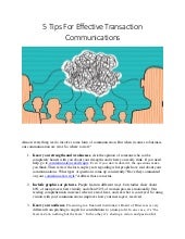 Effective Transaction Communications