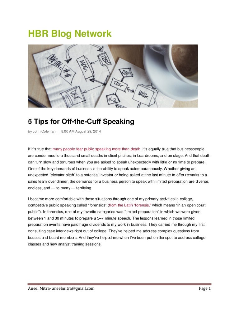 5 tips for off thecuff speaking If you want to get better at speaki…