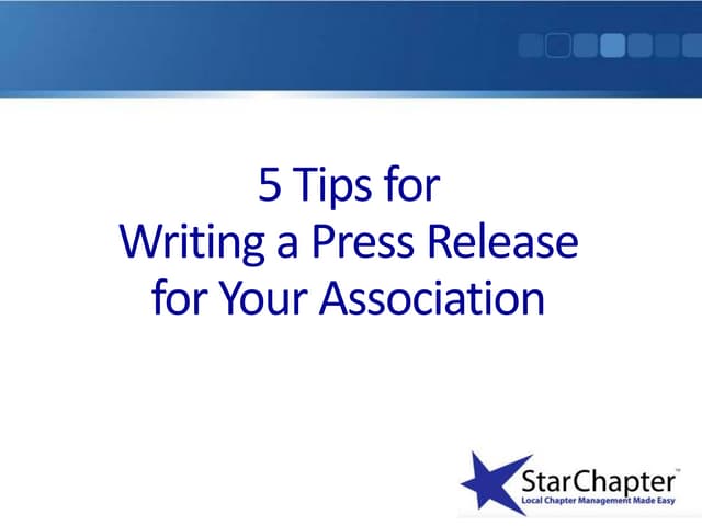 Tips For Writing A Press Release 5 tips for writing a successful press release for your associaiton | PPT