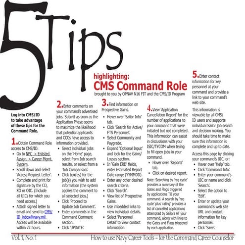 CMS CAREER MANAGEMENT SYSTEM - 5 tips (v1 n1 cms-id)