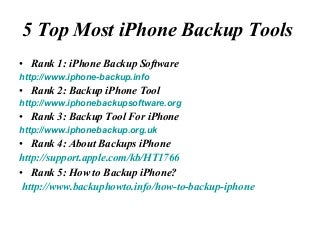 how to iphone backup