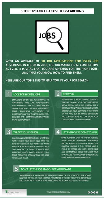 Job Searching: 5 Top Tips for Effective Job Searching | PDF