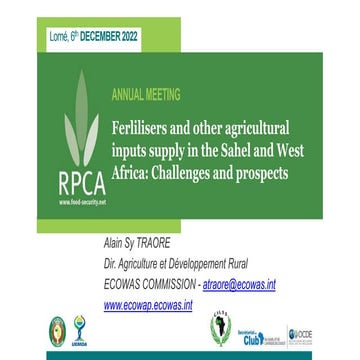 TRAORE_RPCA_ECOWAS Presentation Fertilizer situation.pptx