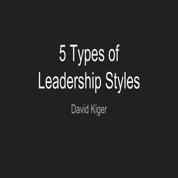 5 Types of Leadership Styles