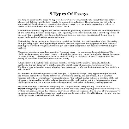 5 Types Of Essays
