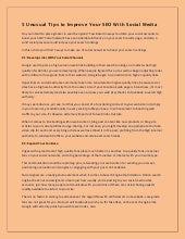 5 unusual tips to improve your seo with social media