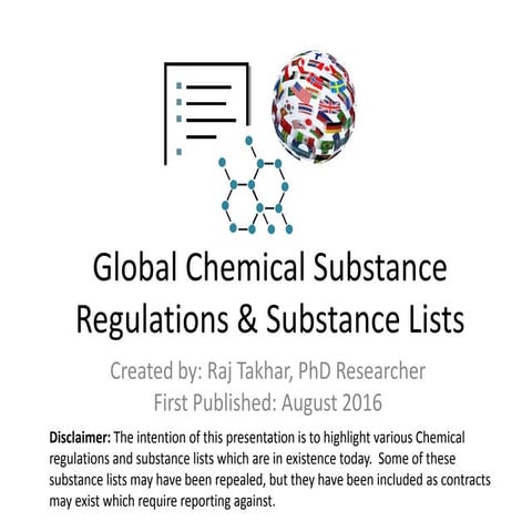 Global Chemical Regulations - August 2016 Review