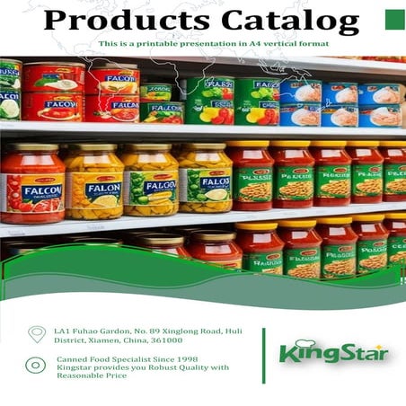 Product catalog from Kingstar Food 2024