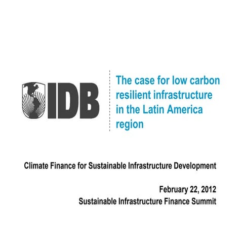 Climate Finance for Sustainable Infrastructure Development