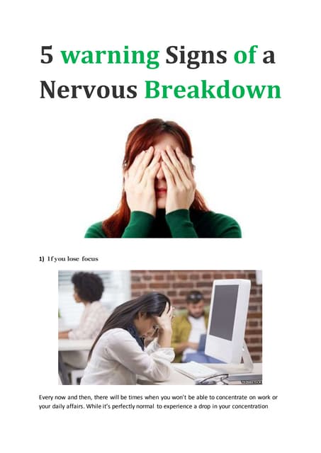 5 Warning Signs of a Nervous Breakdown