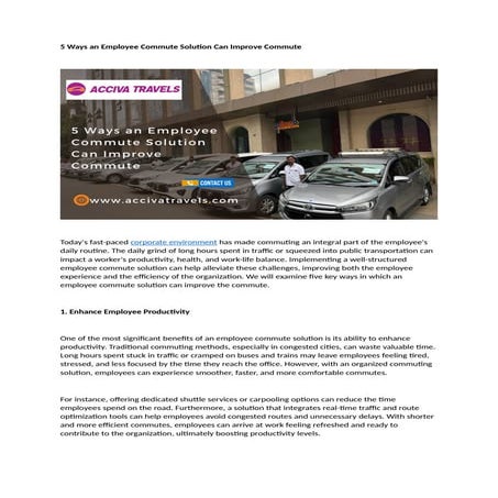 5 Ways an Employee Commute Solution Can Improve Commute.docx