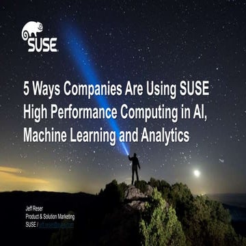 5 Ways Companies Are Using SUSE HPC in AI, ML and analytics