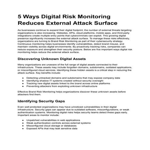 Digital Risk Protection | PDF
