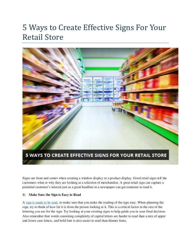 5 ways to create effective signs for your retail store