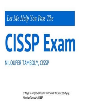 5 Ways To Improve Cissp Exam Score Without Studying