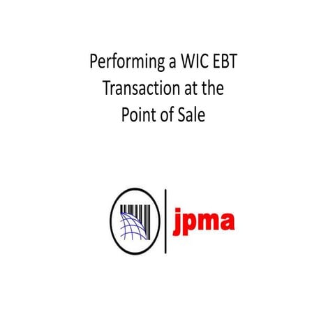 JPMA WIC 5 -  Basic WIC EBT Sale