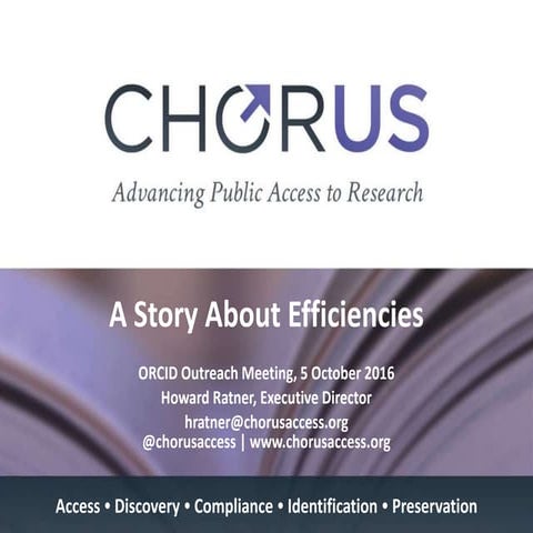 CHORUS: A Story About Efficiencies (Howard Ratner)