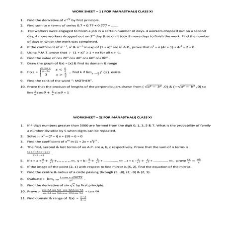 5 work sheet( for manasthali) class 11 | PDF