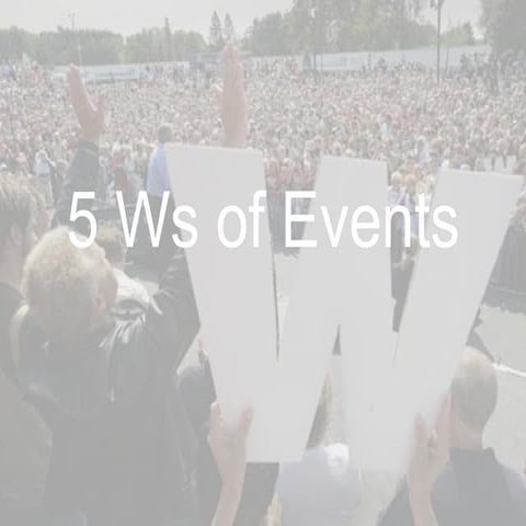 5 Ws of event management