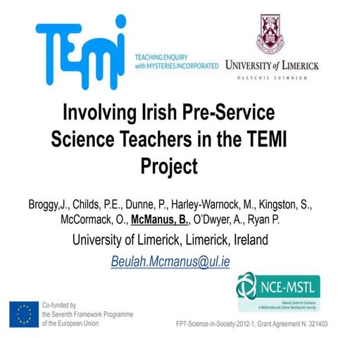 Involving Irish Pre-Service Science Teachers in the TEMI Project