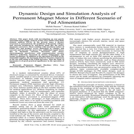 Dynamic design and simulation analysis of permanent magnet motor in different...