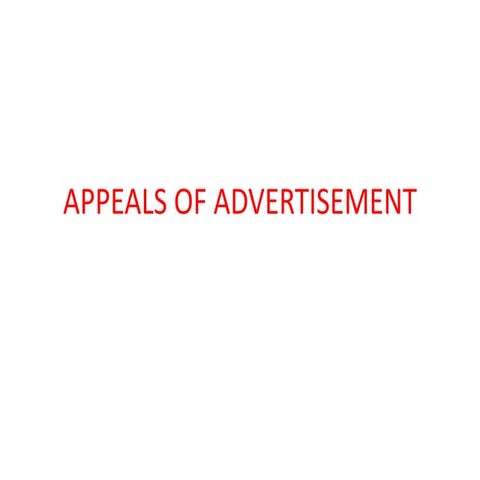 Appeals of advertisement