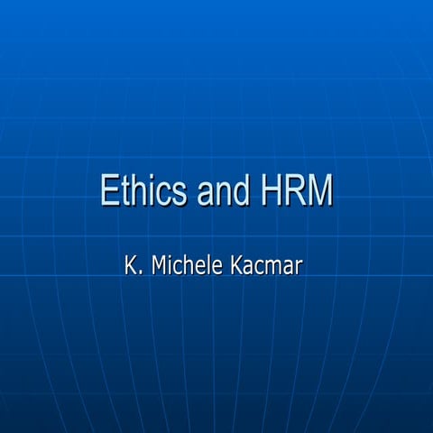 Ethics and HRM