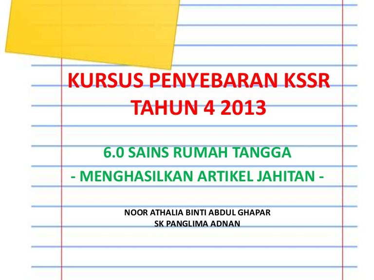 Rbt Tahun 4 Unit 6 Penghasilan Artikel Jahitan