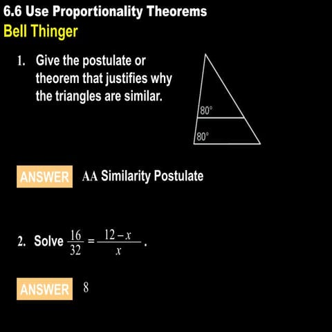 Apply the Fundamental Theorems of Proportionality to Solve.pptx