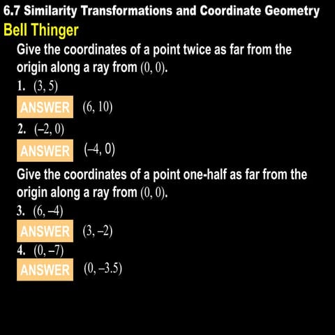 6.7 similarity transformations and coordinate geometry
