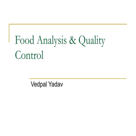 Food Analysis Quality Control