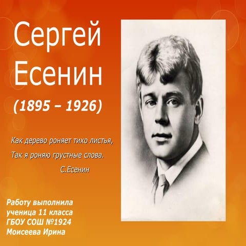 Сергей Есенин презентация