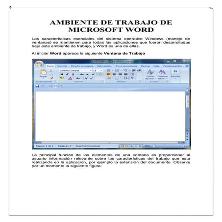6.ambiente de trabajo de microsoft word