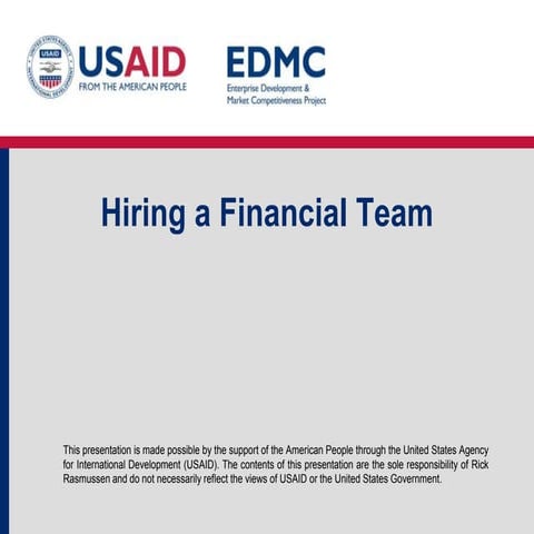 6.3 hiring a financial team