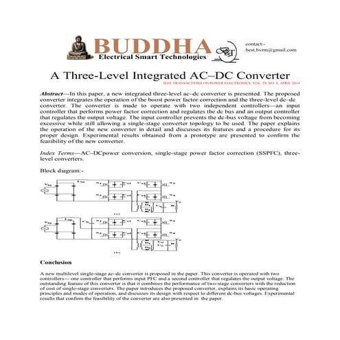 A Three-Level Integrated AC–DC Converter