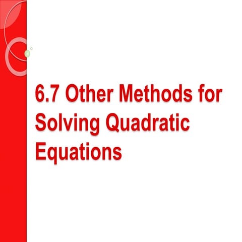 6.7 other methods for solving