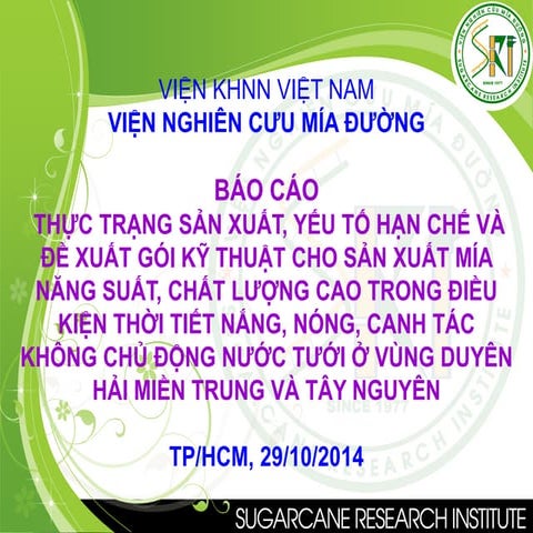 Phát triển ngành mía KV Miền Trung - Tây Nguyên