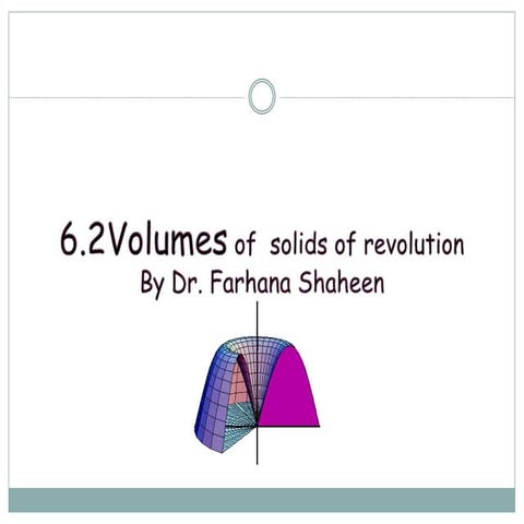 6.2  volume of solid of revolution dfs
