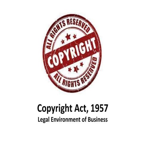 Copyright act - Legal Environment of Business - Business Law - Commercial Law...