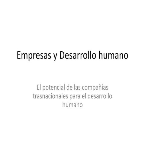Empresas y Desarrollo humano