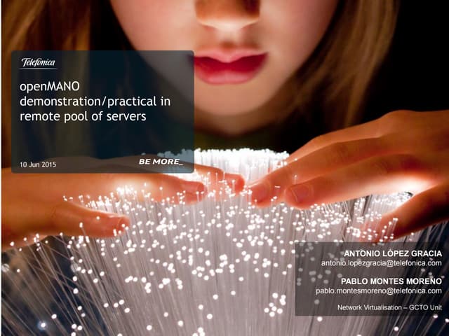 6. hands on - open mano demonstration in remote pool of servers