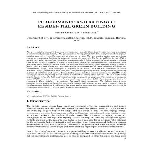 A Comparative Analysis Of Rating Systems In Green Building | PDF