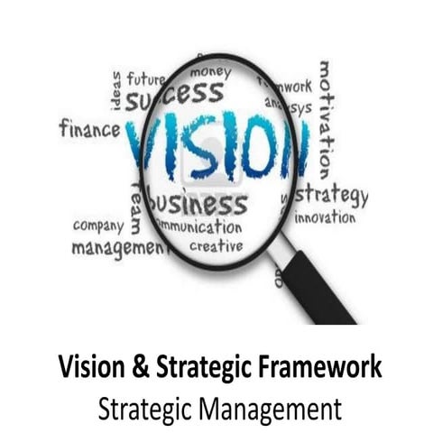 Vision and strategic framework  - strategic management - - Manu Melwin Joy