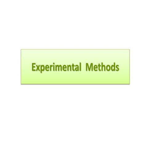 Experimental methods