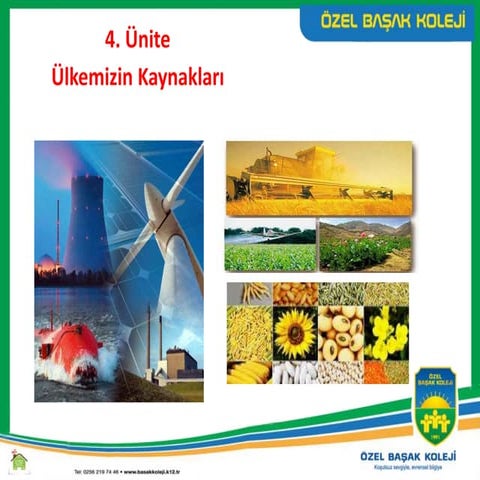 6. Sınıf Sosyal Bilimler 4. Ünite Ülkemizin Kaynakları