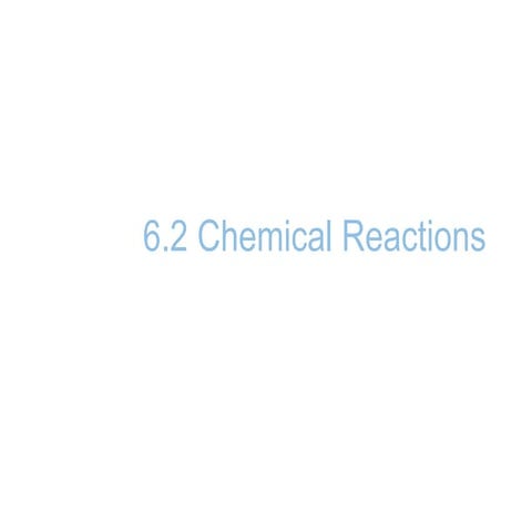 6.2 Chemical Reactions