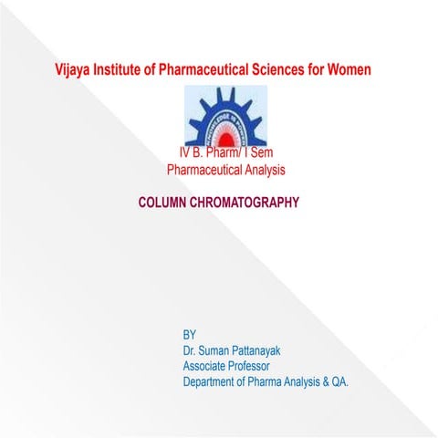 6. columnchromatography jntu pharmacy
