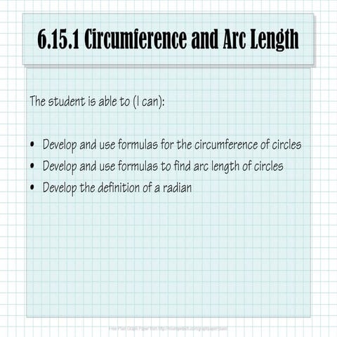 6.15.1 Circumference, Arc Length, and Radians