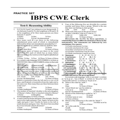 6.practice set ibps cwe  clerk iv